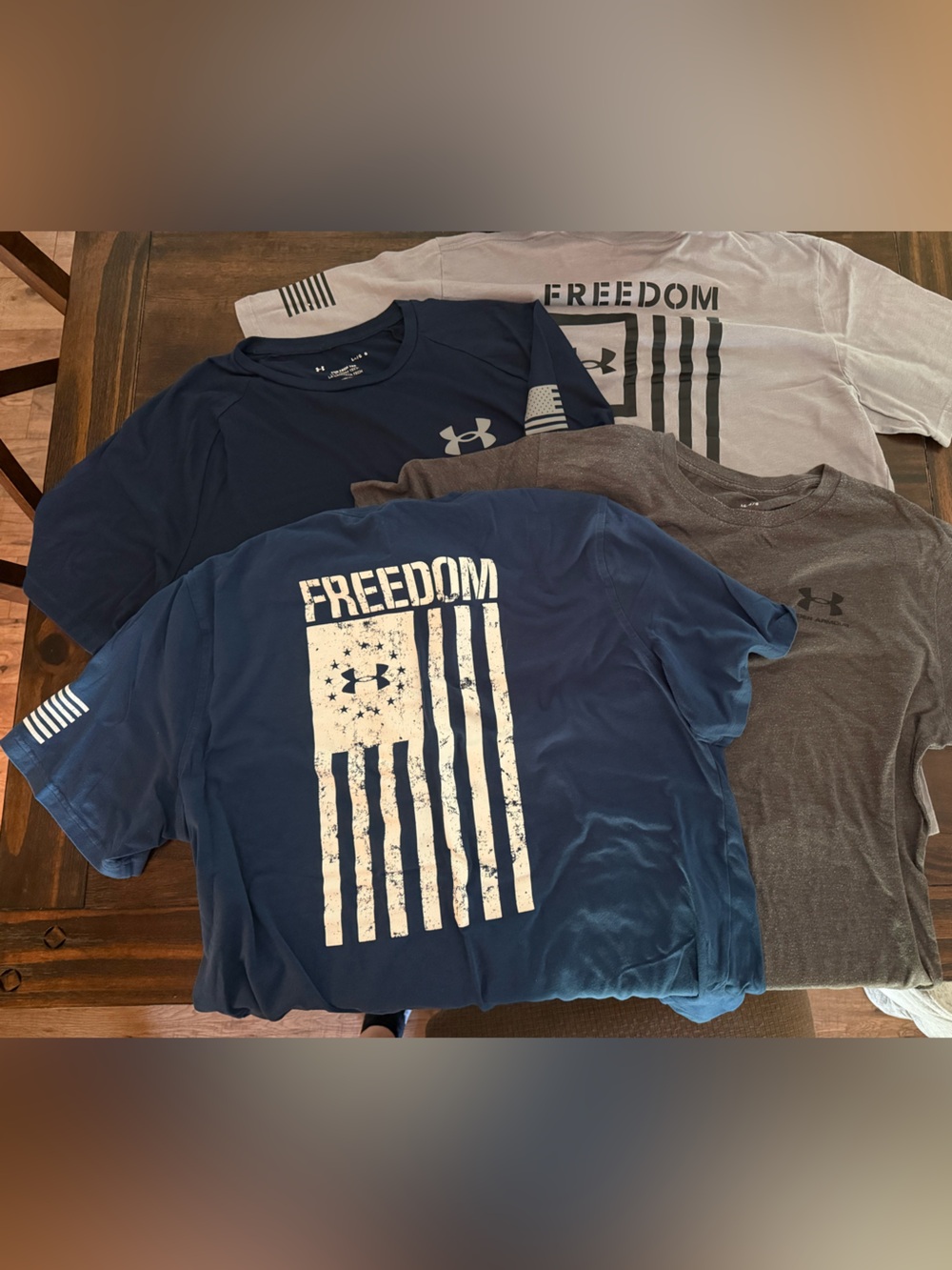 Under Armour Men’s Freedom Graphic Tee – Navy, Gray, White (4 shirts)